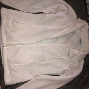 columbia white polar fleece jacket